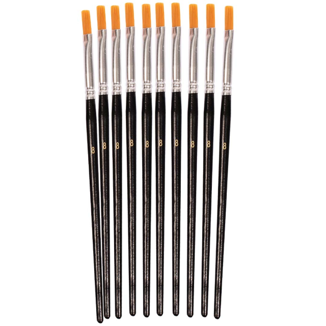 Synthetic brush flat 10 pcs 