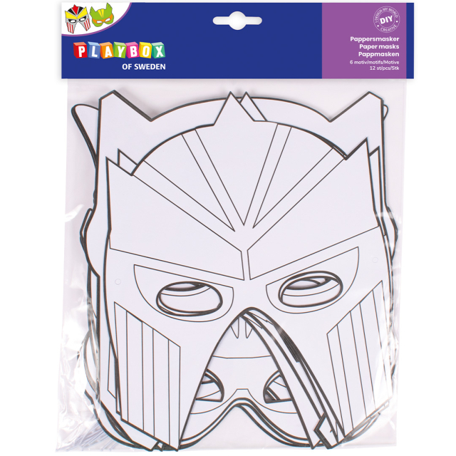 Paper Masks Superhero 12-pack 