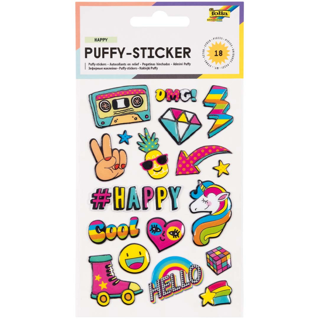 Soft 3D Stickers Happy  1 Sheets