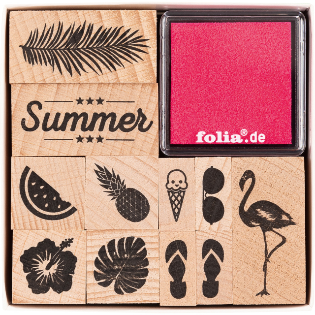 Wooden Stamps Summer 11-pack