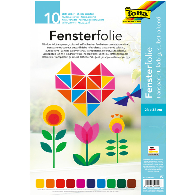 Window foil colours 10 Sheets