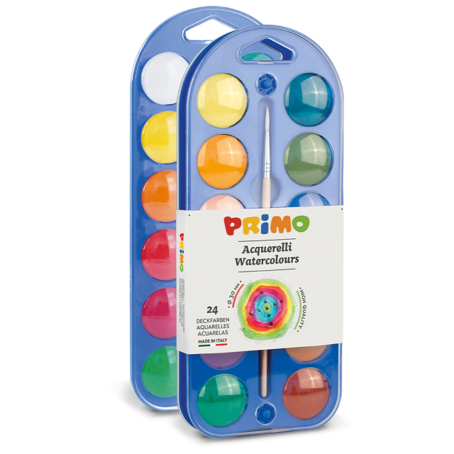 Watercolour tablets 24-set Ø30 + brush