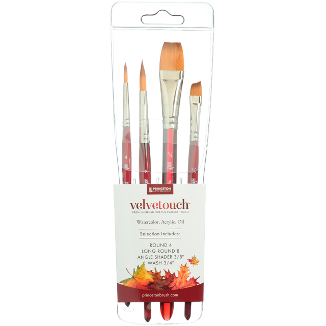 Velvetouch Synthetic Brush short handle Professional 4-set