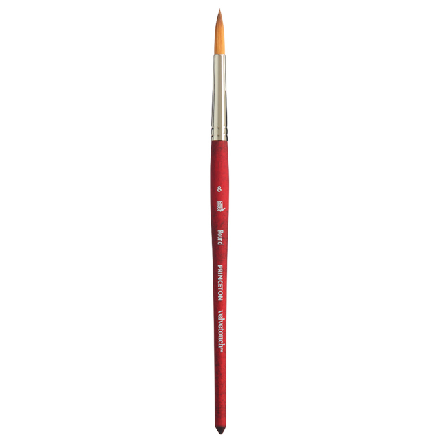 Velvetouch Synthetic Brush short handle Round St 8