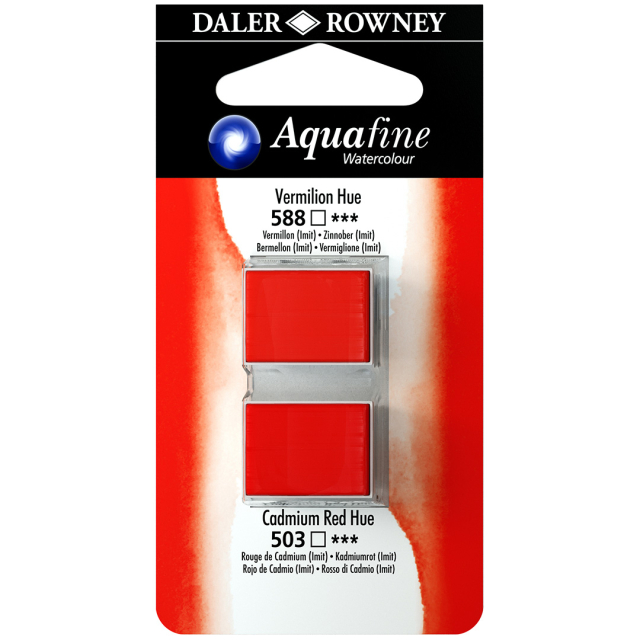 Aquarelle Half-pan Duo Vermilion Hue/Cad Red Hue