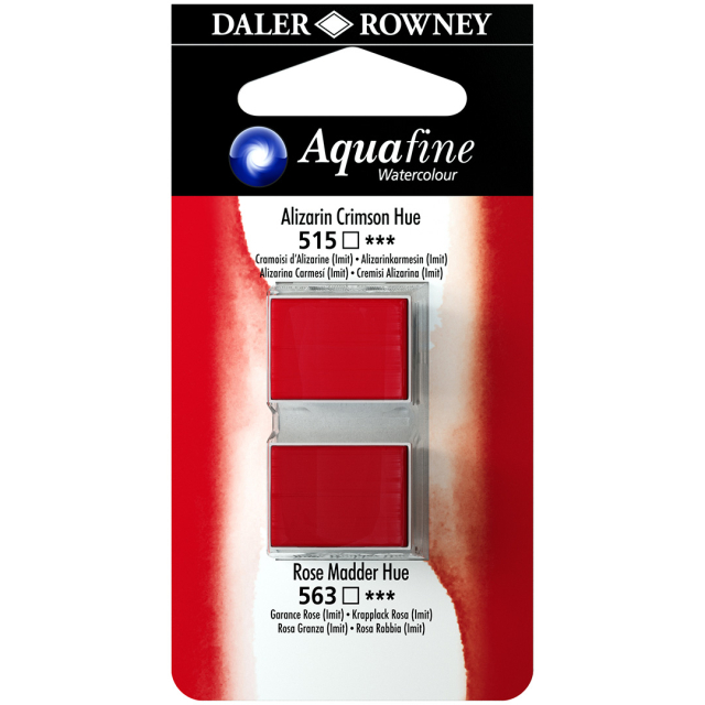 Aquarelle Half-pan Duo Alizarin Crimson/Rose Madder Hue