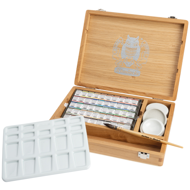 Horadam Aquarell Oak Case Set of 50 Half Pans