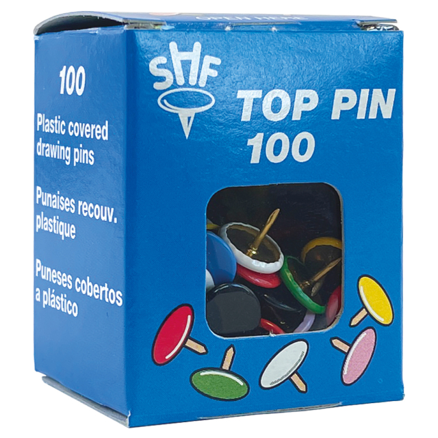 Drawing pins Brass Colour Mix 100 pack