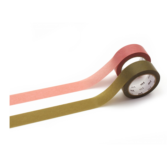 Washi-tape Rose pink × uguisu 2-pack