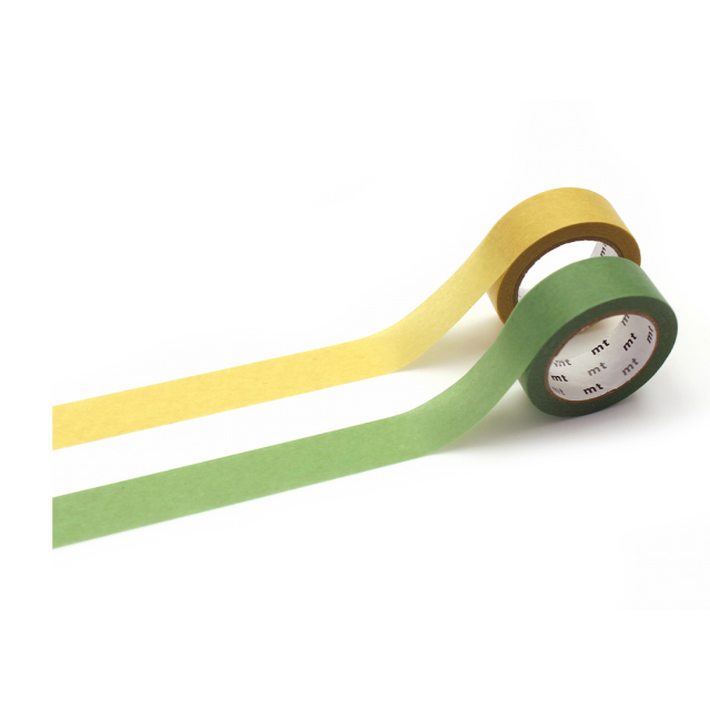 Washi-tape Pastel lemon × fresh green 2-pack