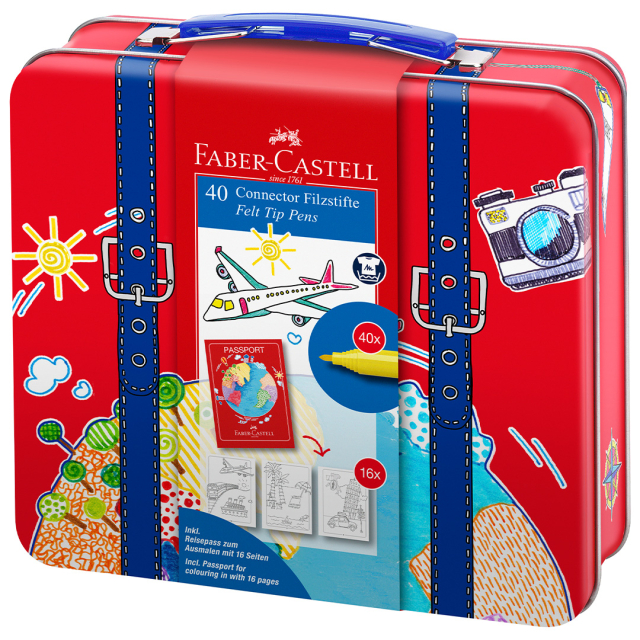 Connector Felt-Tip Pens Metal Case 40-set