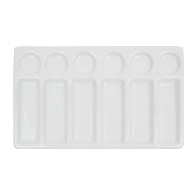 Artists porcelain palette rectangular 12x20 cm