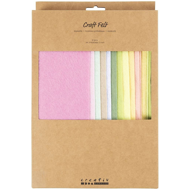 Craft felt A4 10-pack Pastel colours