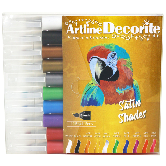 Decorite Brush Marker Pack of 10 Satin