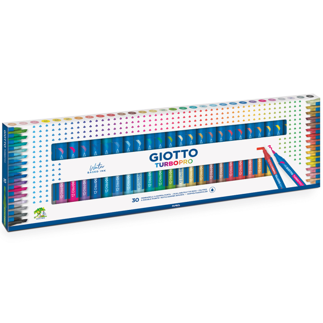 Turbo Pro Dual Tip Marker Pen Set of 30