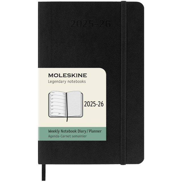 Diary 18M WeekNote Soft Cover Pocket Black