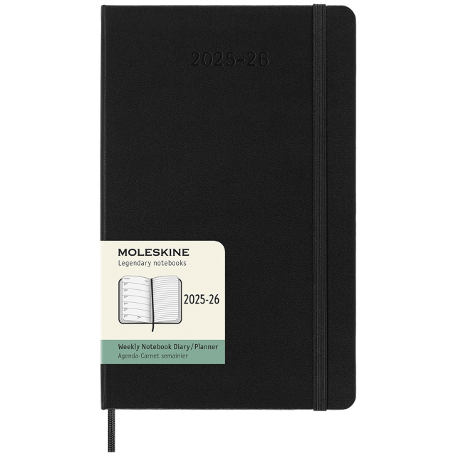 Diary 18M WeekNote Hard Cover Large Black