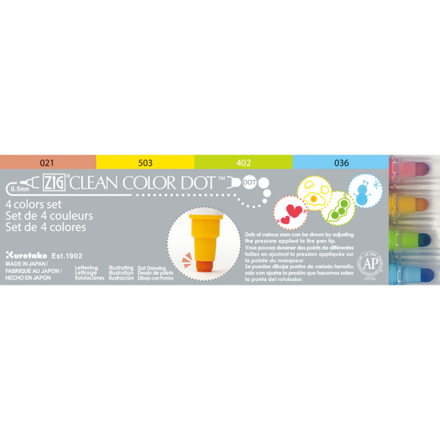 Clean Color DOT Pen Set 4 pcs