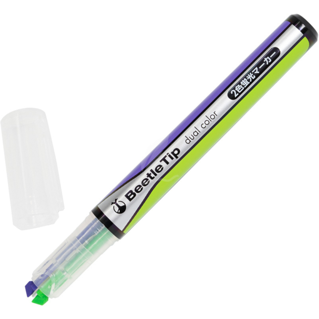 Highlighter two-colour Green/Purple