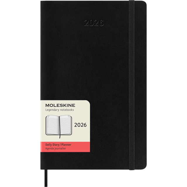 Diary 12M Daily 2026 Softcover Large Black