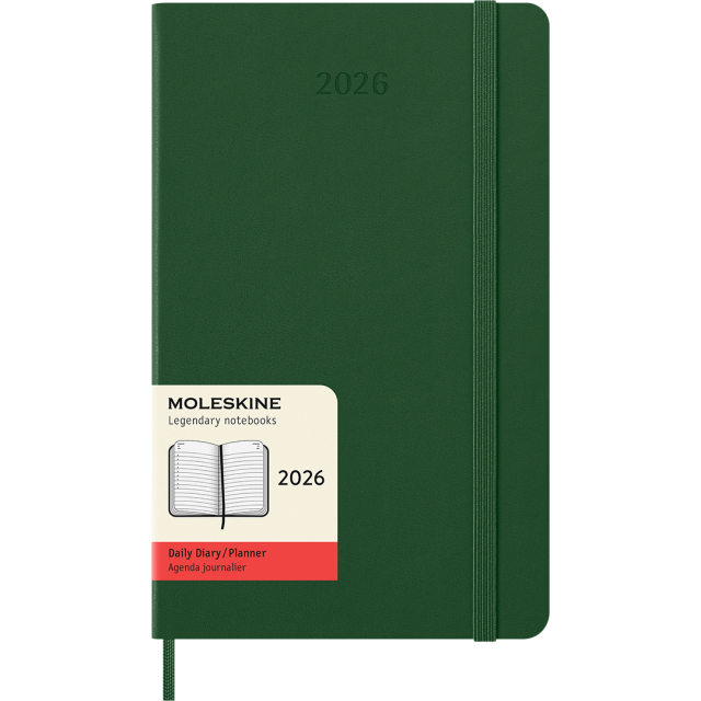 Diary 12M Daily 2026 Hardcover Large Myrtle Green