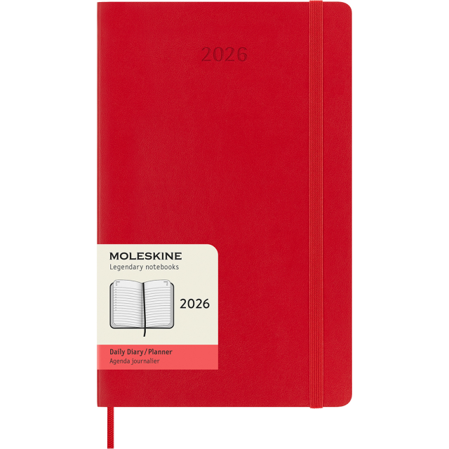 Diary 12M Daily 2026 Softcover Large Red