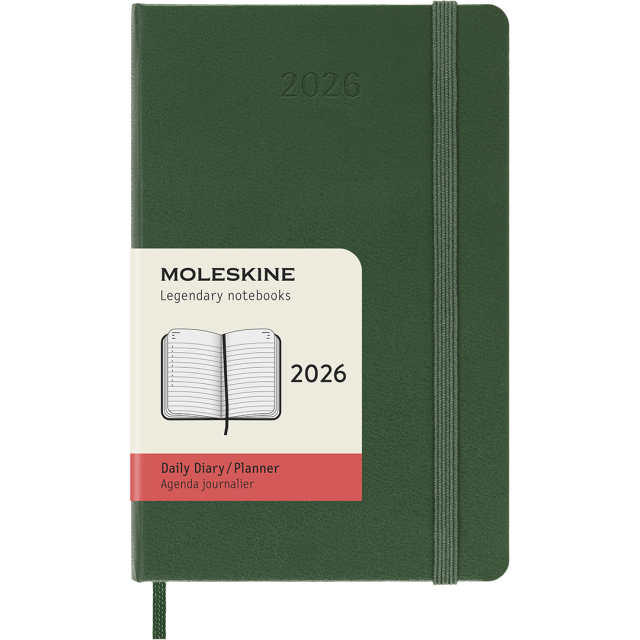 Diary 12M Daily 2026 Hardcover Pocket Myrtle Green