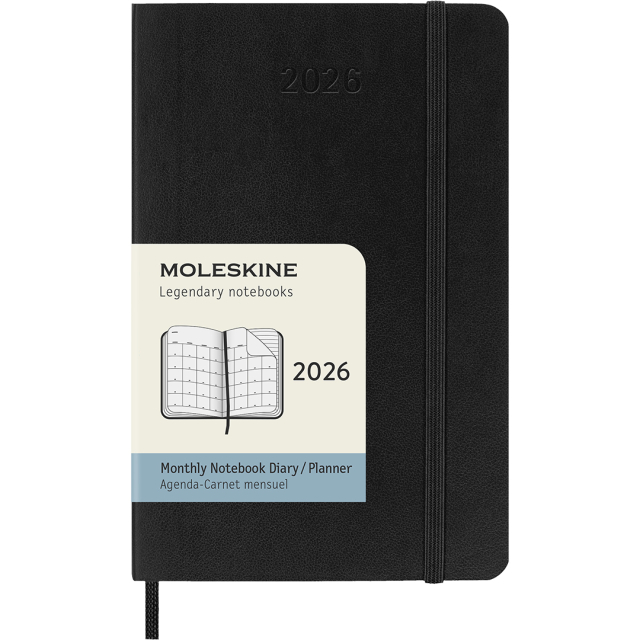 Diary 12M Monthly 2026 Softcover Pocket Black