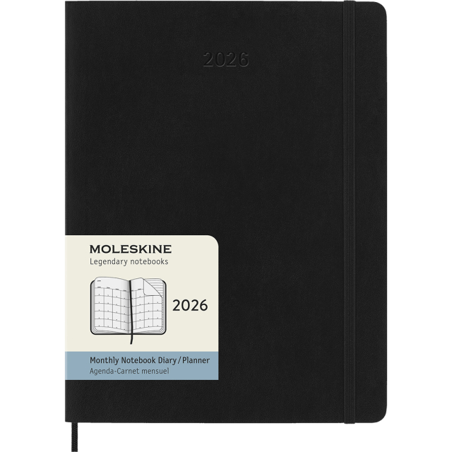 Diary 12M Monthly 2026 Softcover XL Black