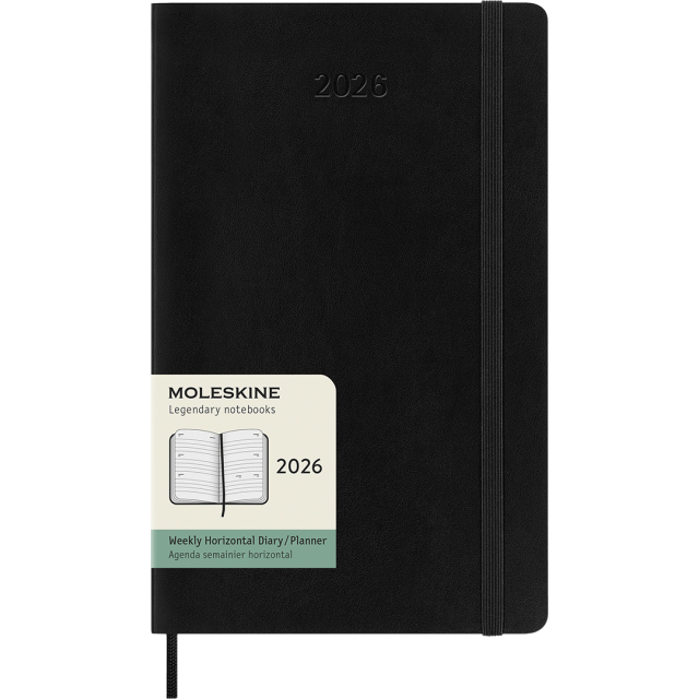 Diary 12M Weekly Horizontal 2026 Softcover Large Black