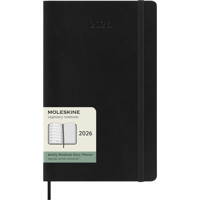 Diary 12M Weekly Notebook 2026 Softcover Large Black