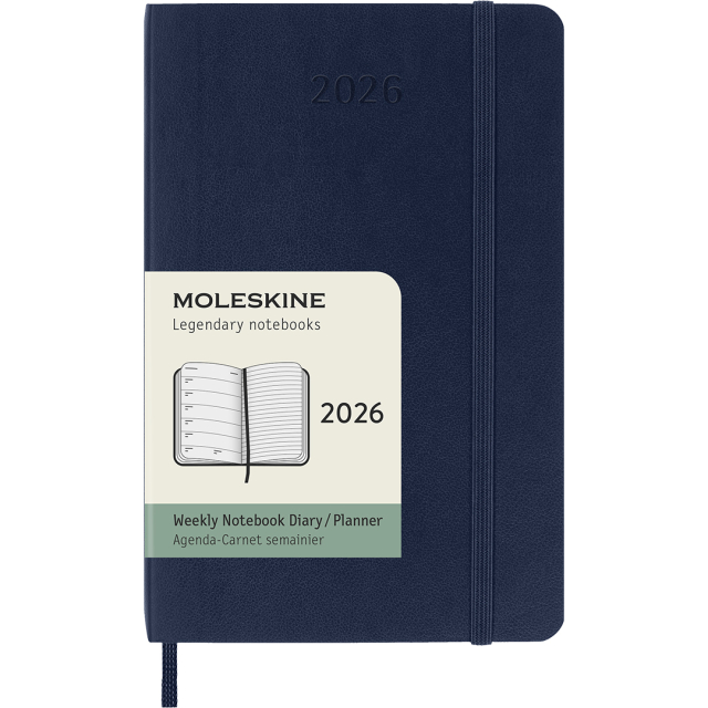 Diary 12M Weekly Notebook 2026 Softcover Pocket Sapphire Blue