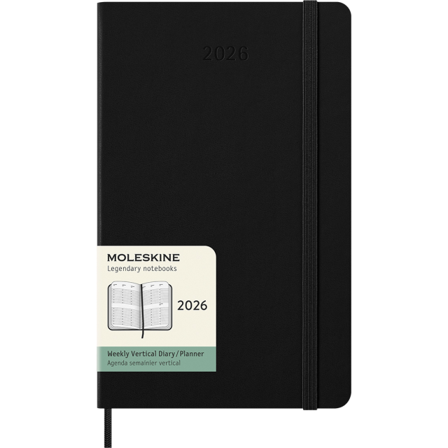 Diary 12M Weekly Vertical 2026 Hardcover Large Black