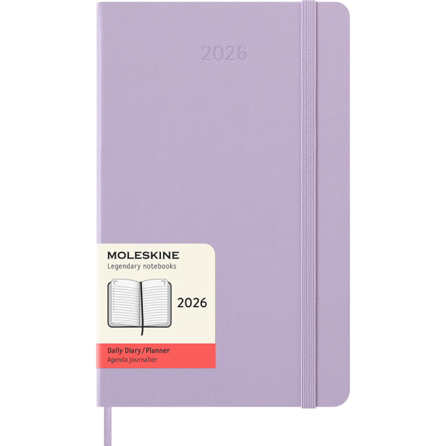 Diary 12M Daily 2026 Hardcover Large Pastel Lilac