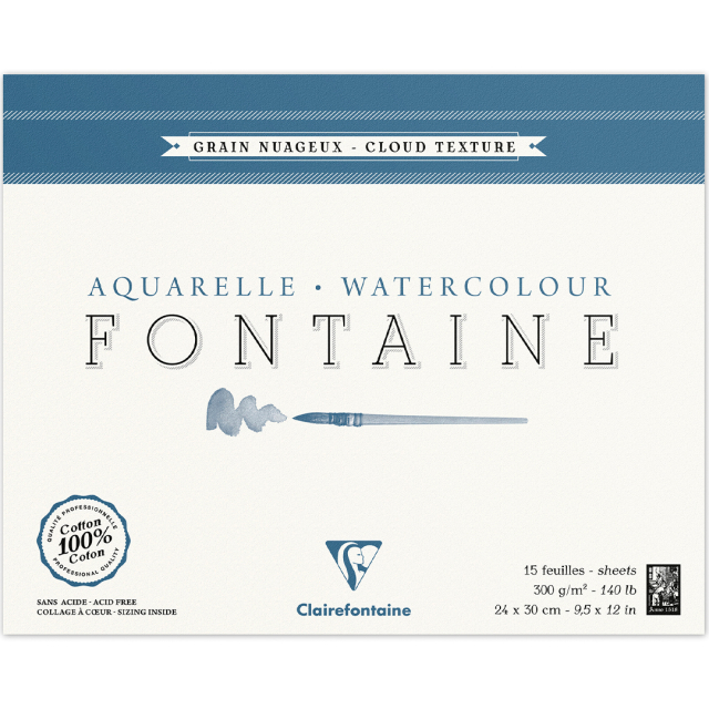 Fontaine Watercolor block Cloud Texture 24x30 cm 300g