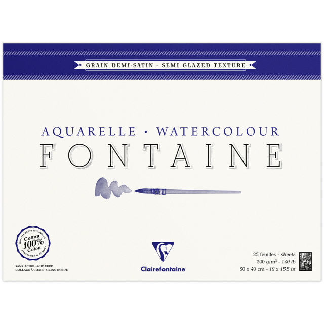 Fontaine Watercolor block Semi-Glazed 30x40 cm 300g