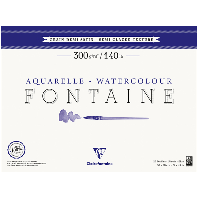 Fontaine Watercolor block Semi-Glazed 36x48 cm 300g
