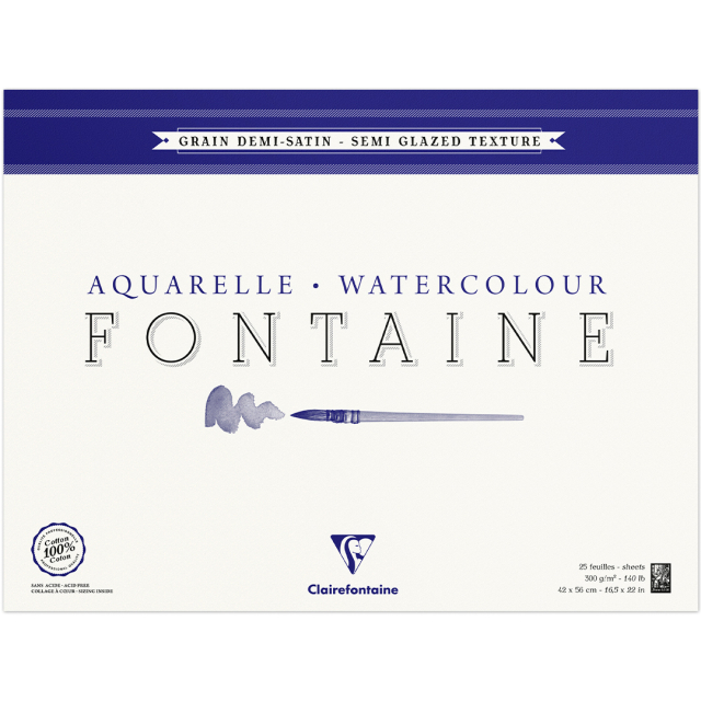 Fontaine Watercolor block Semi-Glazed 42x56 cm 300g