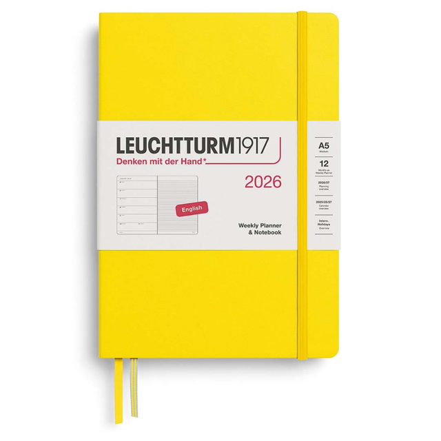 Diary Weekly Planner & Notebook 2026 A5 Lemon