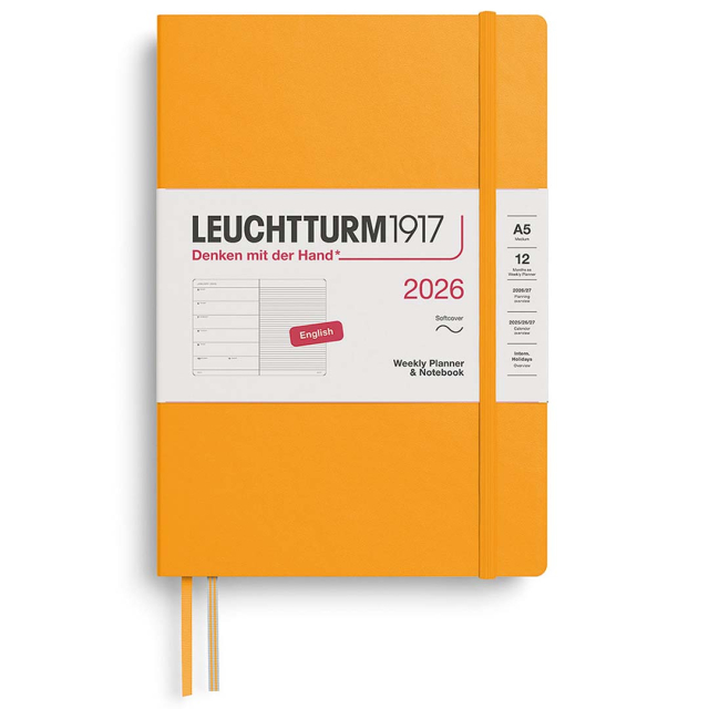 Diary Weekly Planner & Notebook 2026 A5 Soft Cover Rising Sun