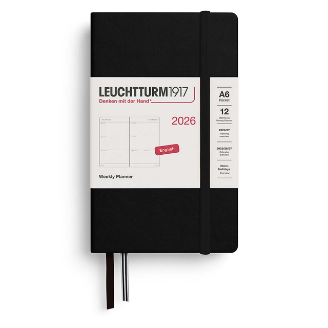 Diary Weekly Planner 2026 A6 Black