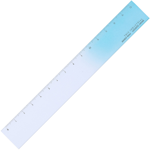 Ruler Aluminium 15 cm Silver/Turquoise