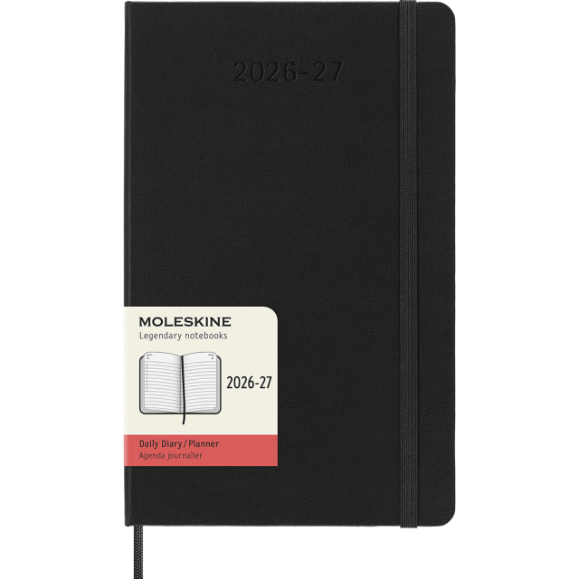 Diary 18M Daily Hard Cover Large Black