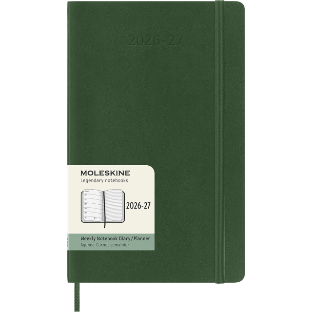 Diary 18M WeekNote Soft Cover Large Myrtle Green