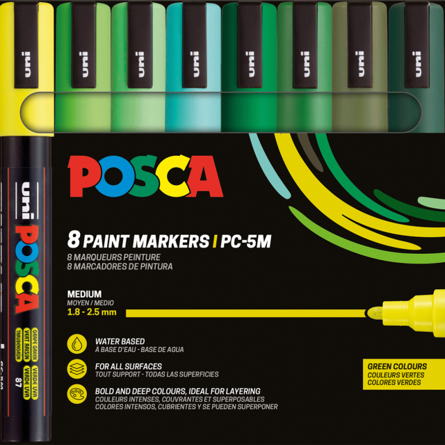 PC-5M Green Colours 8-piece set
