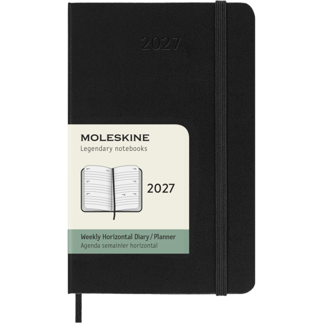 Diary 12M Weekly Horizontal 2027 Hardcover Pocket Black 
