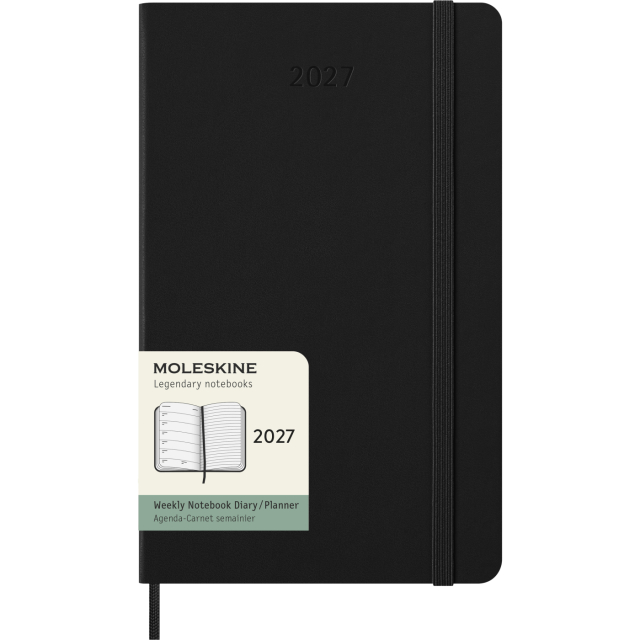 Diary 12M Weekly Notebook 2027 Hardcover Large Black 