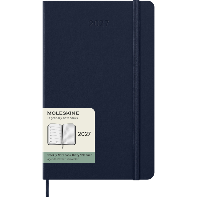 Diary 12M Weekly Notebook 2027 Hardcover Large Sapphire Blue 