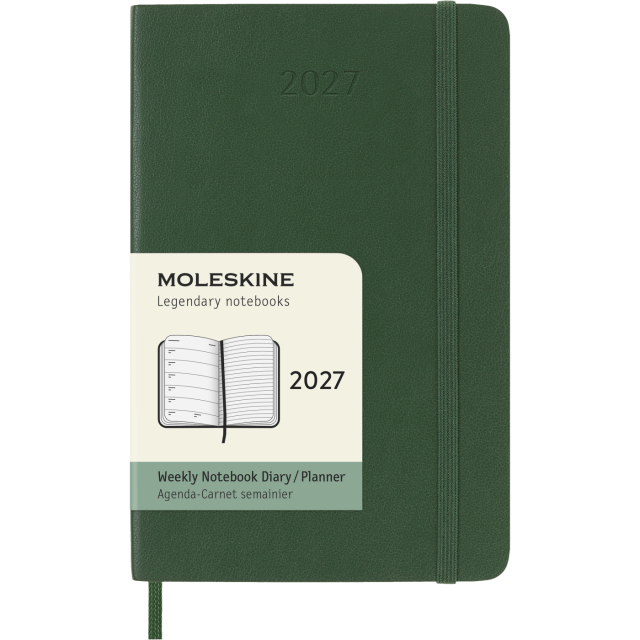 Diary 12M Weekly Notebook 2027 Softcover Pocket Myrtle Green 