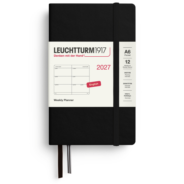 Diary Weekly Planner 2027 A6 Black